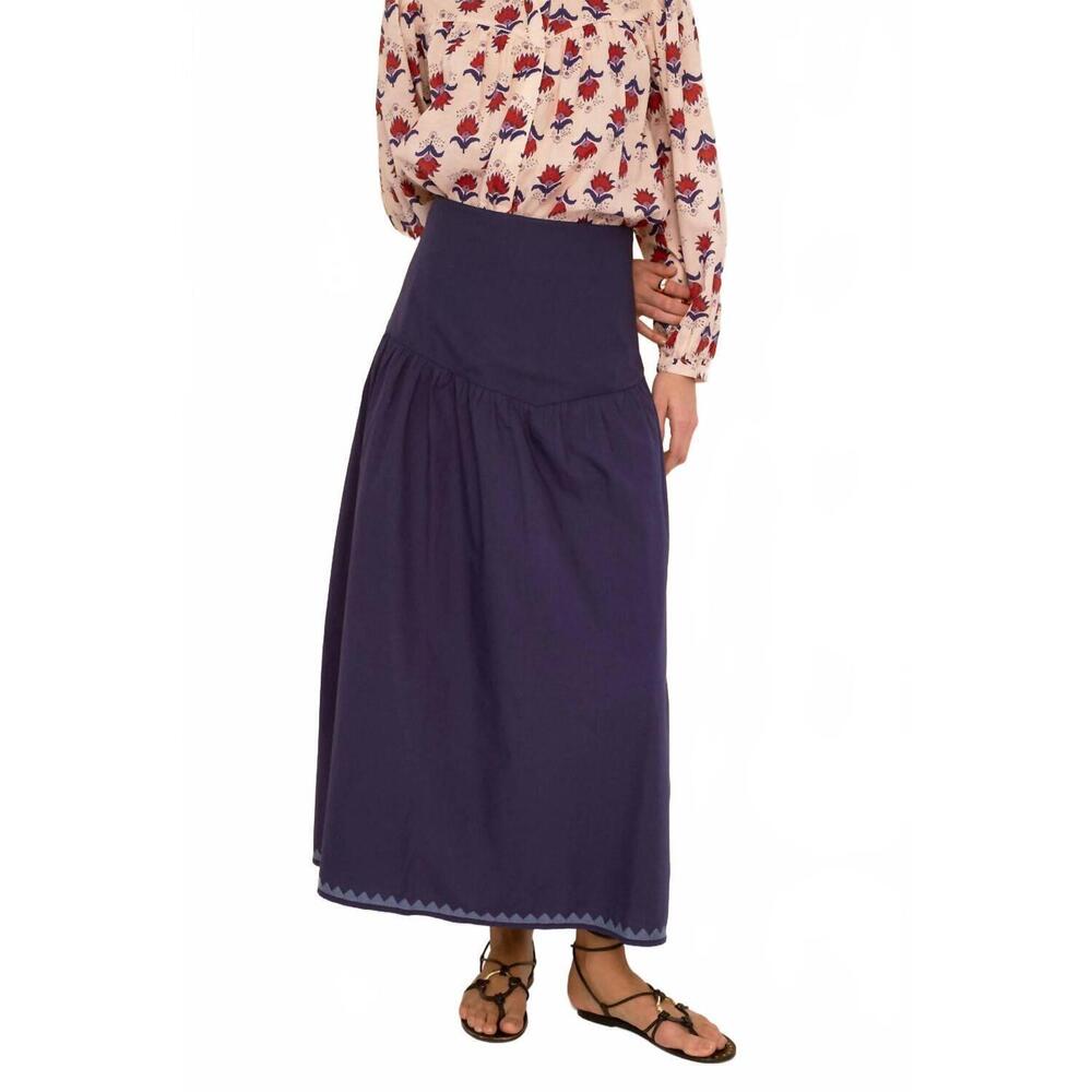 NEW SONMER cotton midi skirt in blue